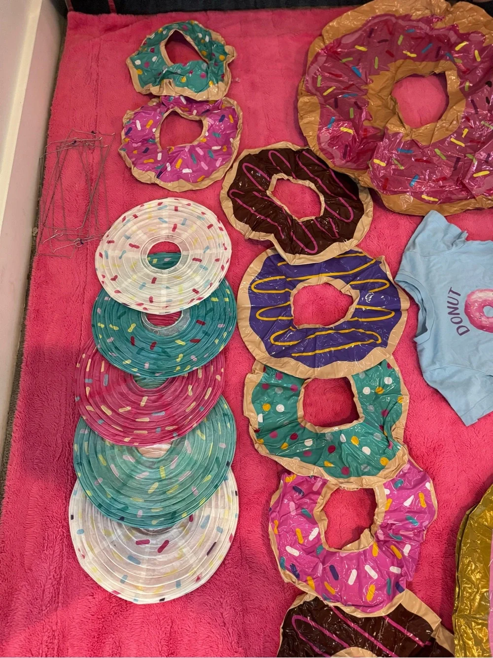 Donut Party Crew T-Shirt & Party Supplies - Blue, Pink, Purple